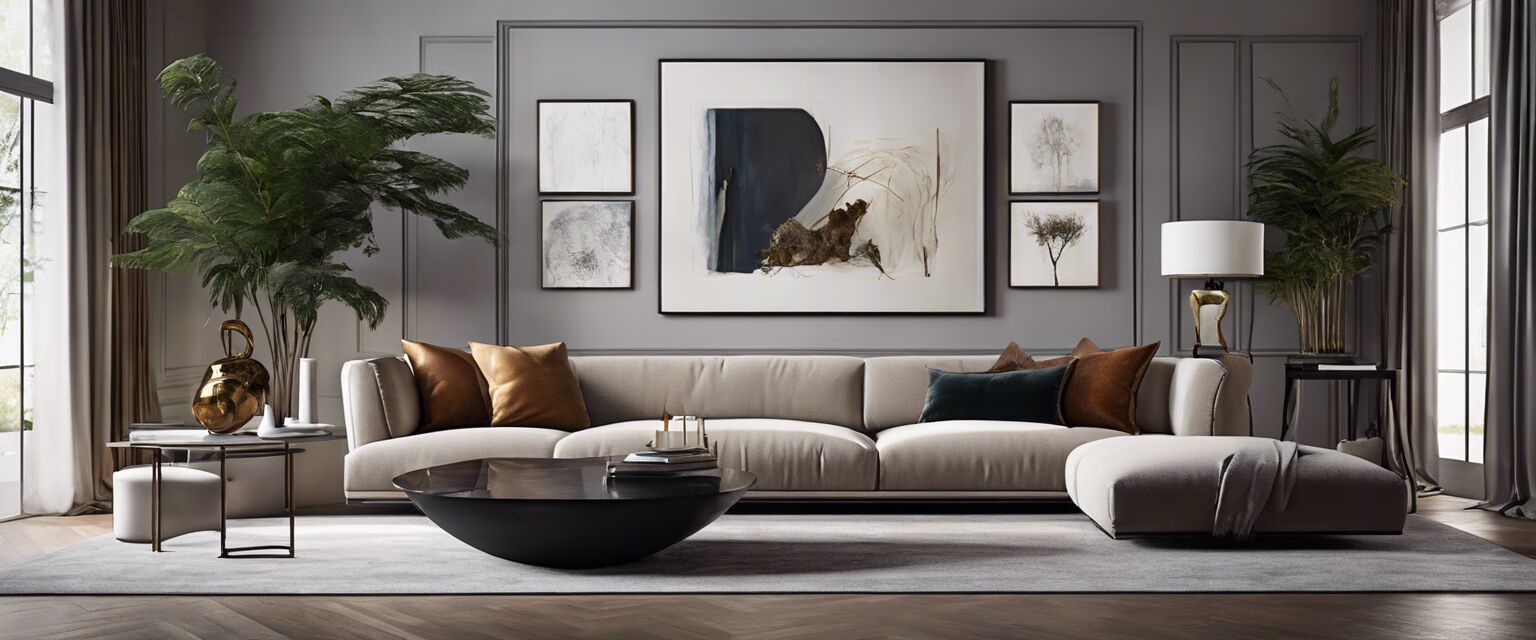 Curated selection of artworks in a contemporary space