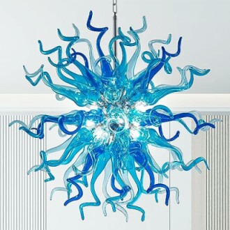 Blue & Teal Art Deco Chandelier