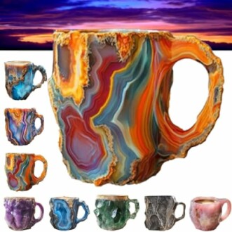 YAKWLYQ Mineral Crystal Coffee Mugs