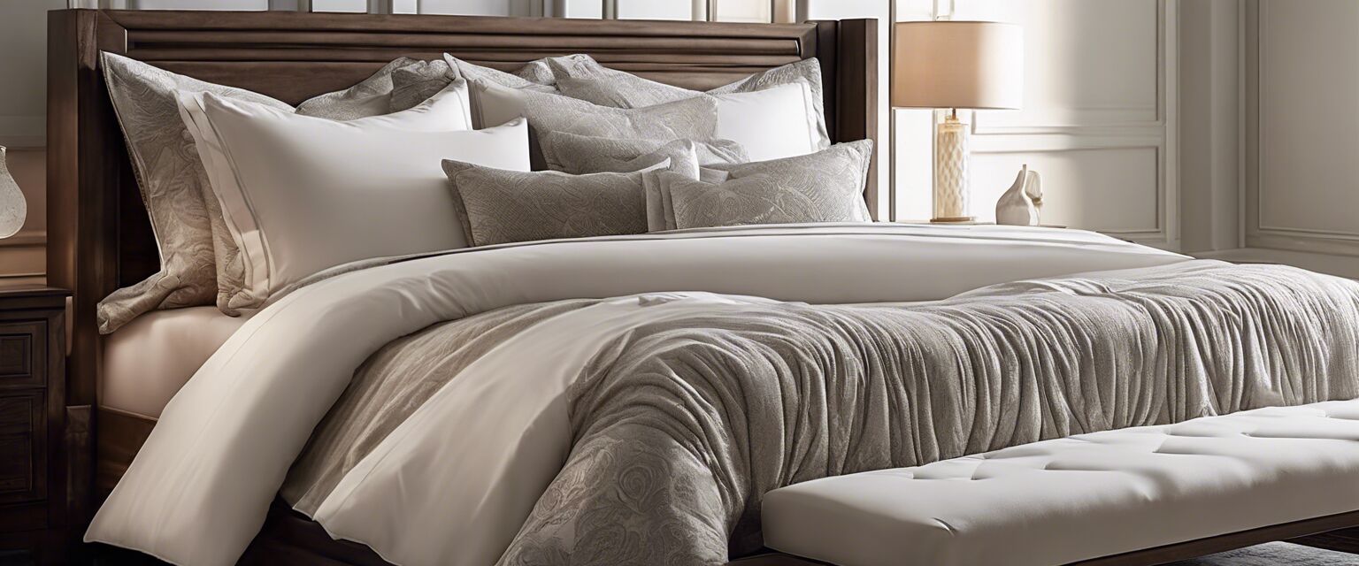 Elegant luxury bedding with plush pillows