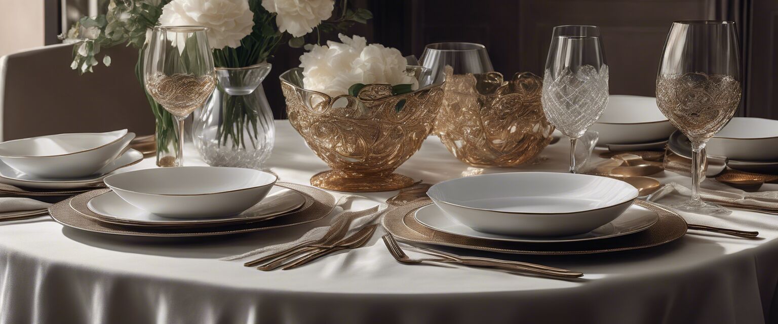 High-quality textiles and tableware for dining