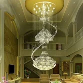 Moooni 7.8ft Spiral Crystal Chandelier