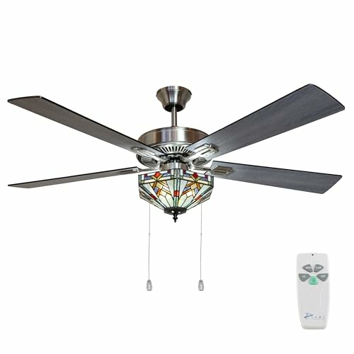 RIVER OF GOODS Tiffany-Style LED Ceiling Fan